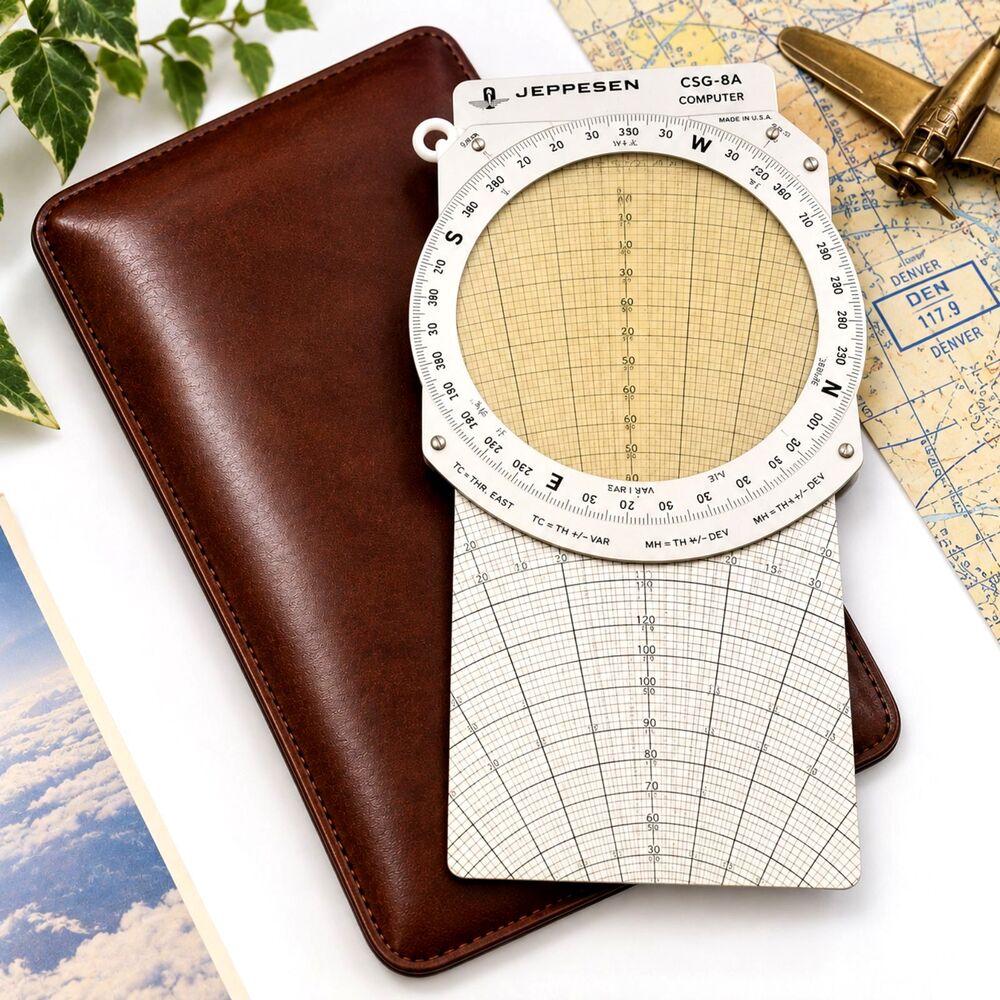 Jeppesen CSG-8A Metal Aviation Slide Graphic Computer With Case